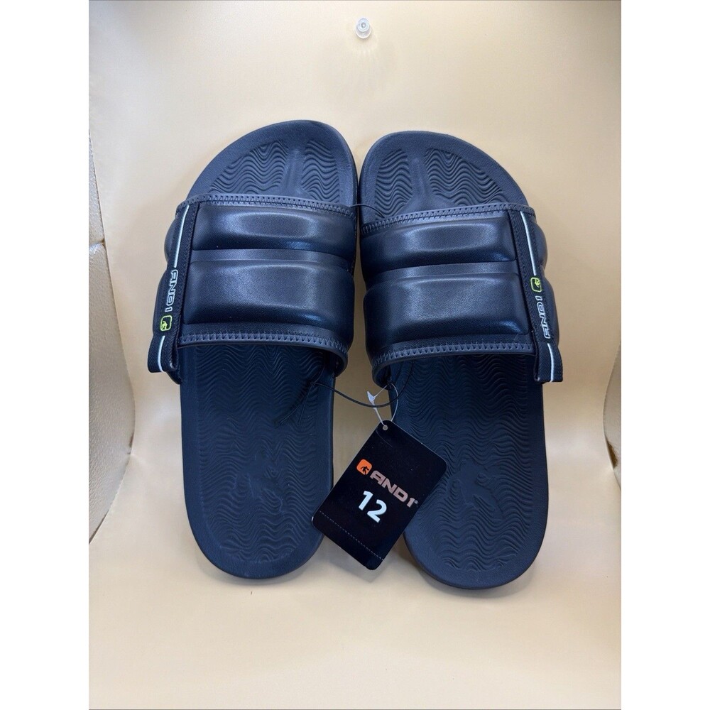 AND1 Men’s Slide Sandals Black Size 12 Athletic Sports Slides NWT